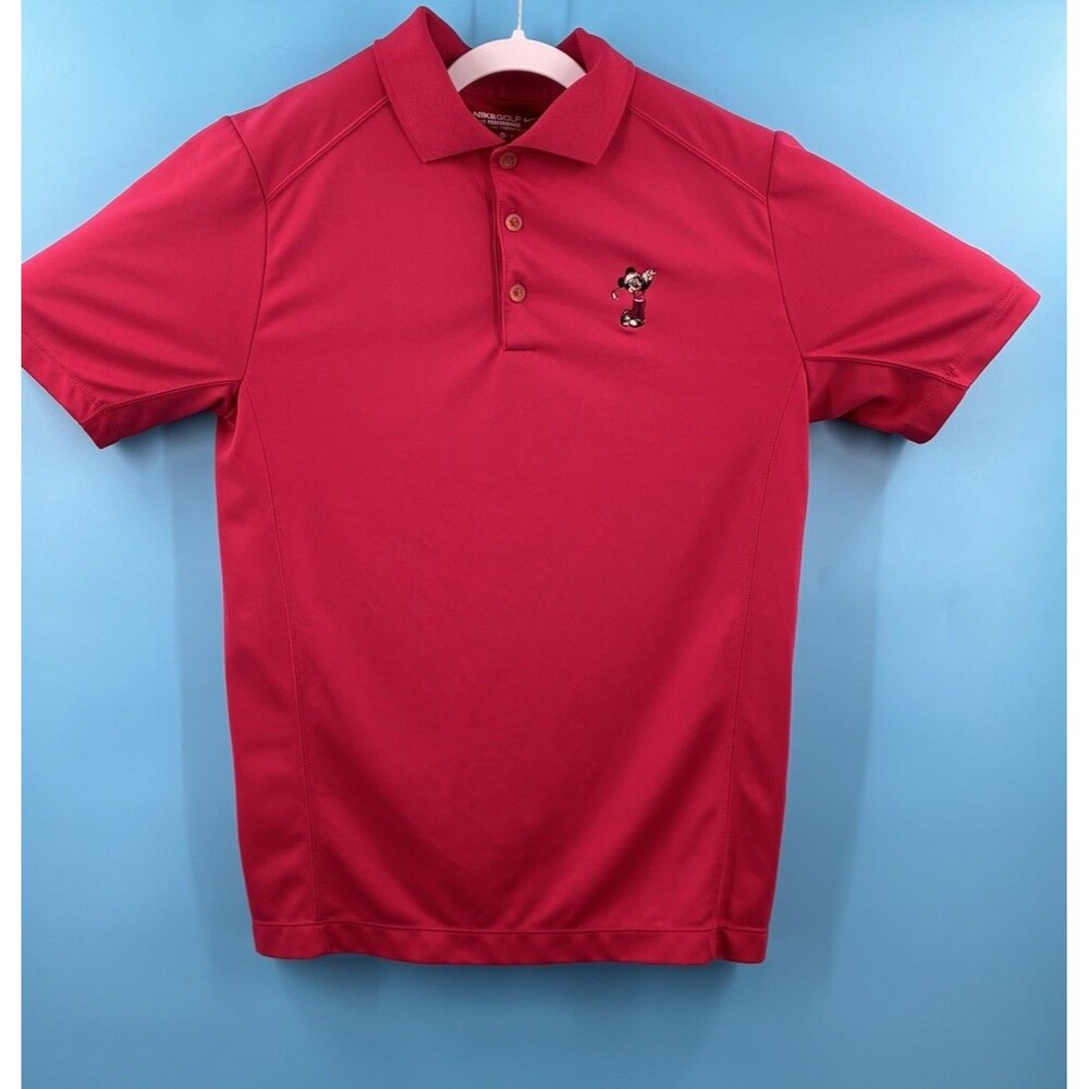 Nike Golf Disney Swinging Mickey Golf Polo Men’s Small Hot Pink Dri-FIT